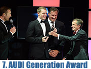 7. „Audi Generation Award“ in München: Nationaltorwart Manuel Neuer, Schauspielerin Lisa Tomaschewsky, Stabhochspringer Raphael Holzdeppe und das Musik-Duo "Mrs. Greenbird" sind die diesjährigen Preisträger (©Foto: Edition Sportiva)